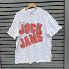 Vintage 90s Jock Jams ESPN Tommy Boy Records Graphic T Shirt Size XL Hanes picture