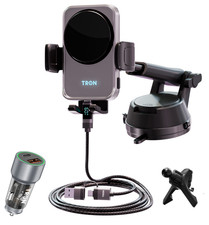 TRON Wireless Car Charger Mount with Cooling Fan AutoClamp, for iPhone/Android picture