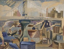 Jan Matulka New York View c. 1920 American Modernist Cityscape picture