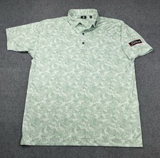 FootJoy Titleist Polo Shirt Mens XL Green AOP Golf Performance Preppy Logo picture