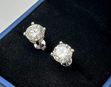 3ctw Moissanite Stud Earrings S925 GRA Certified Round Cut Colorless VVS1/D picture