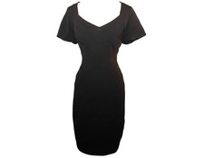 TORRID Plus Size 1 1X Sheath Dress Black Stretch Knit Short Sleeve Knee Length picture