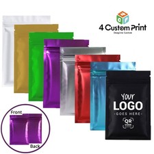 100 4CustomPrint Foil Mylar Zip Seal Smell Proof Resealable Matte Printed Bag picture