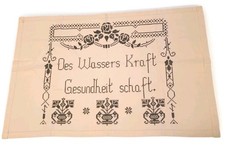 German Blackwork Embroidered Wall Hanging PA Dutch Folk Art Kitchen . Health picture
