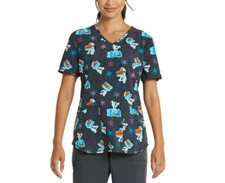 Scrubstar Women's Olaf Meltdown Scrub Top, Multicolor Size S picture