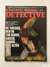 Vintage 1974 Front Page Detective Magazine True Crime Mailing Label picture