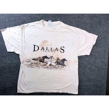 Vintage 90s Dallas Texas Horse Graphic Tee XL Cream Delta Pro Weight 1993 USA T picture