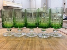 Vintage Handcrafted Green Stem Shot Glasses picture