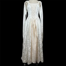 Vtg 90s Y2K Jeannie Nitro Dress Women M Cream Renaissance Ren Faire Cosplay READ picture