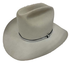 Vtg Resistol 4X Beaver Quicksilver Cowboy Hat Silver Belly Long Oval Size 7 3/8 picture