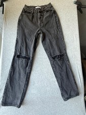 PacSun girls Black Distressed Dad-Fit Jeans Size 25 picture