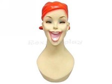 2PCS Female Fiberglass Mannequin Head Bust Vintage Style Display #Y5 X2 picture