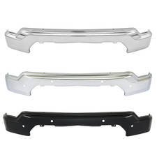 One-Piece Front Bumper For 2019-2021 GMC Sierra 1500 W/Sensor Holes Black/Chrome picture