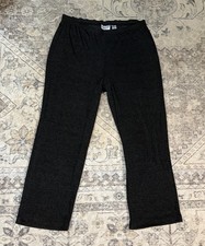Chico’s Travelers 2 Gray Slinky Knit Pull On Straight Leg Pants Stretch L Short picture