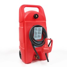 Red 15gal Gasoline Fuel Transfer Tank with Wheels for Autos, Car Mowers picture