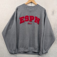VTG ESPN Sweatshirt Men's XXL Gray SportsCenter Spellout Sporty Streetwear Y2K picture