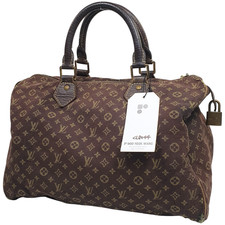 TARIFF FREE Auth Louis Vuitton Speedy Mini Lin M95224 No Keys&Zipper pull CLB044 picture