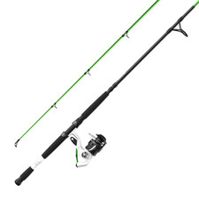 Zebco Bite Alert Spinning Reel and Fiberglass Fishing Rod Combo, 7 ft, 2-piece picture