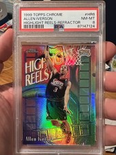 1999 Topps Chrome Highlight Reels Refractor #HR6 Allen Iverson PSA 8 HOF  picture