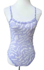 SKIMS Lilac Swirl Summer Mesh Bodysuit Size XS Sleeveless Sheer Stretch picture
