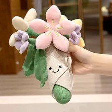 Plush Rose Flower Bouquet Artificial Stuffed Flowers Valentine Gift for Her picture