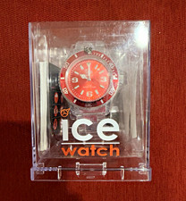 Ice-Watch Quartz Wristwatch Red Dial Clear Plastic Band/Case 100m w/ Box picture