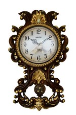 Victorian Baroque Brown and Gold Pendulum Wall Clock picture