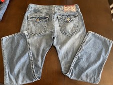 Vintage True Religion Ricky Super T 38x34 (38x33) Jeans Light Blue Y2K USA picture