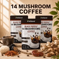 3pc Organic 14 MUSHROOM Coffee Bright & Smooth Gut Health Supplement 54 Servings picture