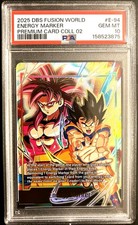 2025 Dragon Ball Energy Marker PREMIUM Son Goku & SS4 Goku - PSA 10 Gem Mint picture