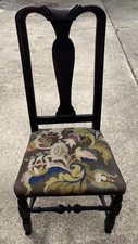 RARE 18TH Century QUEEN ANNE CHAIR  ORIGINAL FINISH SIGNED~1740 CAMP POSSIBLE NY picture