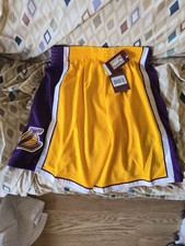 LA Lakers Mitchell & Ness NBA Shorts, Kobe Style, Size Large New With Tags  picture