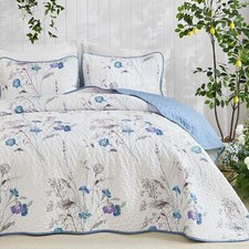 WONGS 3-Pc Floral Botanical Quilt Set-Lightweight Microfiber All Season Coverlet picture