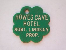 VINTAGE HOWES CAVE HOTEL ROBERT LINDSAY GOOD FOR 10C IN DRINKS  PLASTIC TOKEN picture