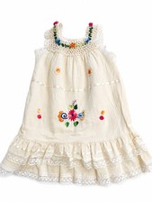 Vintage Vaaco Designs Embroidered Lace Dress 100% Cotton 3T picture