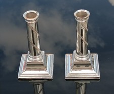 Incredible Antique 19th Century Old Sheffield Silver Plate Candlesticks picture