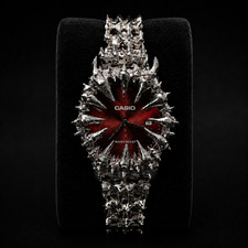 Custom Casio Crimson Horn Gothic Watch Red Dial Hand-Soldered Metalwork picture