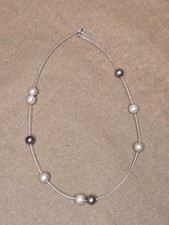 14K White Gold Pearl Necklace 17