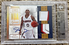 2009-10 Playoff National Treasures Jeff Teague Rookie Auto Dual Patch 1/49 BGS 9 picture