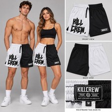 Kill Crew Black White Split Graphic Mesh Shorts Medium picture