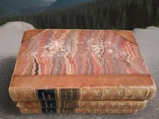 Antique 1864 Civil War Era Leather Set Of 3 Nathaniel Hawthorne Novels Gilt Edge picture