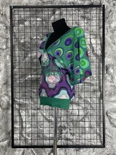 Desigual Vintage Graphic V-Neck Short Sleeve Top Shirt S-M Y2K Psychedelic Boho picture