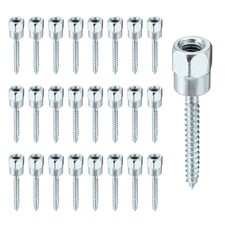 25/50/100PCS Vertical Rod Anchor Screw 3/8 Inch Wood Threaded Fitting Galvanized picture