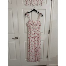 NWT Jessica Simpson XL Pink Rose Floral Smocked Midi Dress Coquette picture