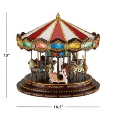 Mr. Christmas Marquee Deluxe Carousel Animated Musical LED Decoration 15” picture