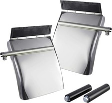 24''x29'' Stainless Steel Quarter Fender for Semi Truck w/ Mounting Brackets 2PC picture