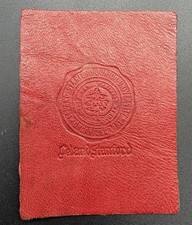 c1910 L20 Stanford University College Seal Tobacco Leather Red 2x2.5 Antique picture