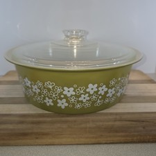 Rare Vintage Pyrex Spring Blossom Crazy Daisy 4 Qt 664 Big Bertha Casserole Dish picture