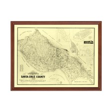 Old Map of Santa Cruz County, CA 1889 - Vintage California A picture