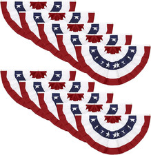 4PCS 3X6 Ft American Pleated Fan Flag, Patriotic Half Fan Bunting Flag | Large P picture